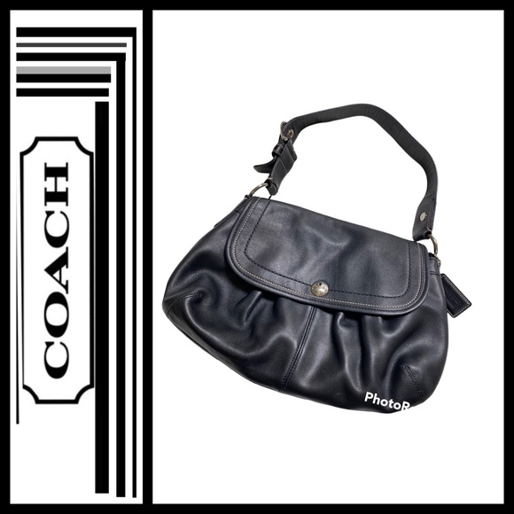 Coach Handbags - Vintage coach black leather shoulder bag